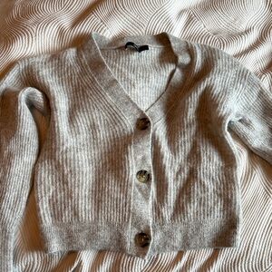 Quince Grey Baby Alpaca Cardigan Sweater